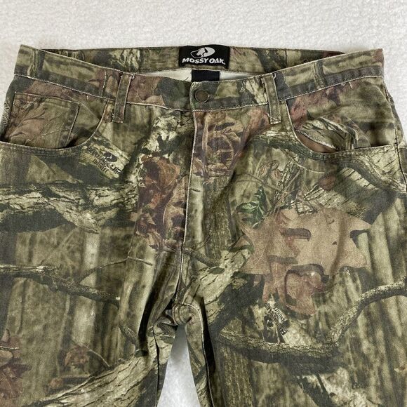 Mossy Oak Camo Pants Men 36x32 (Real 36x30) Camouflage Hunting Outdoor Y2K Green - Picture 2 of 11